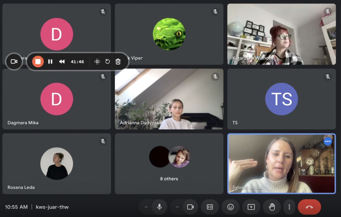 Online workshop with international students