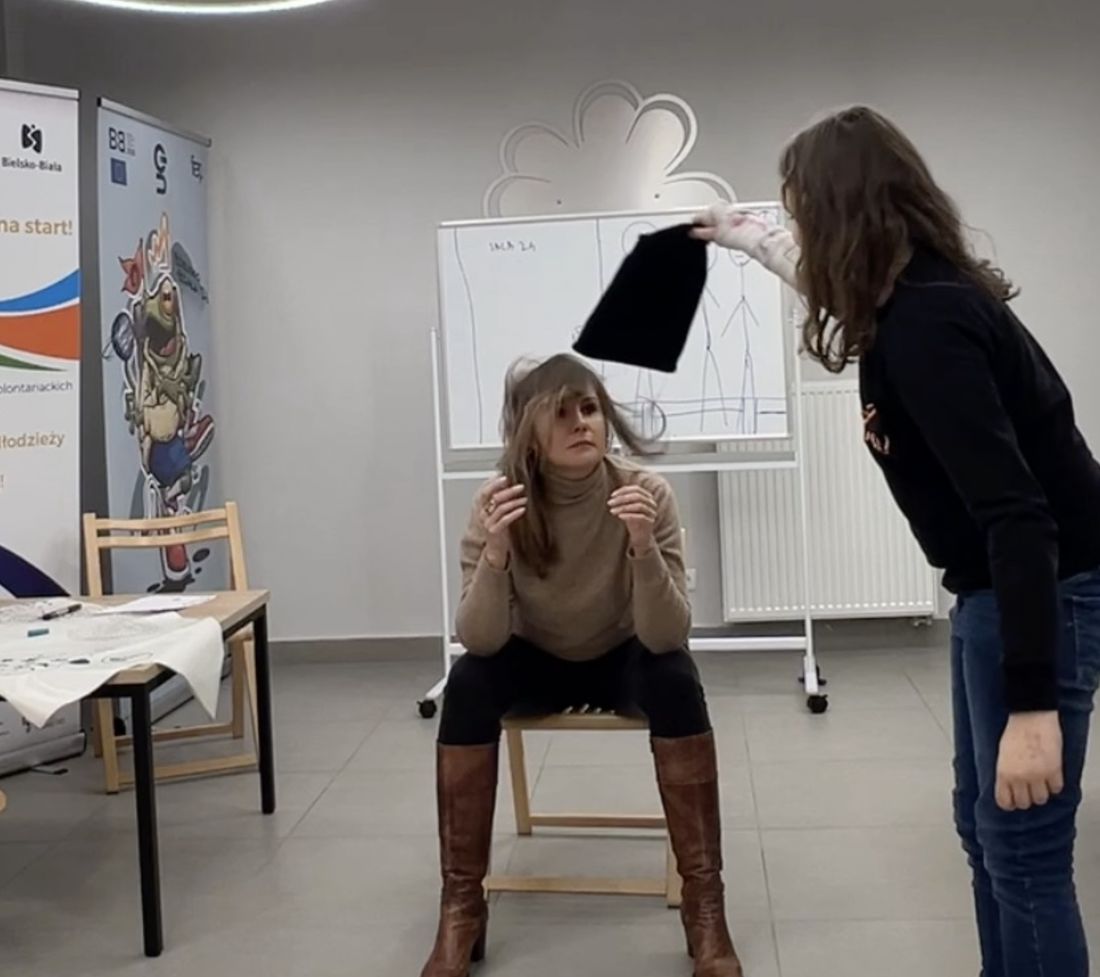 Role play exercise led by a student