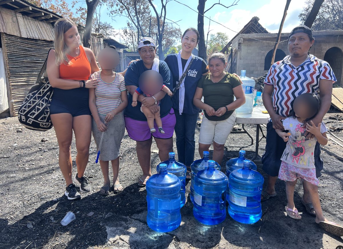 Delivering water to families who lost their homes