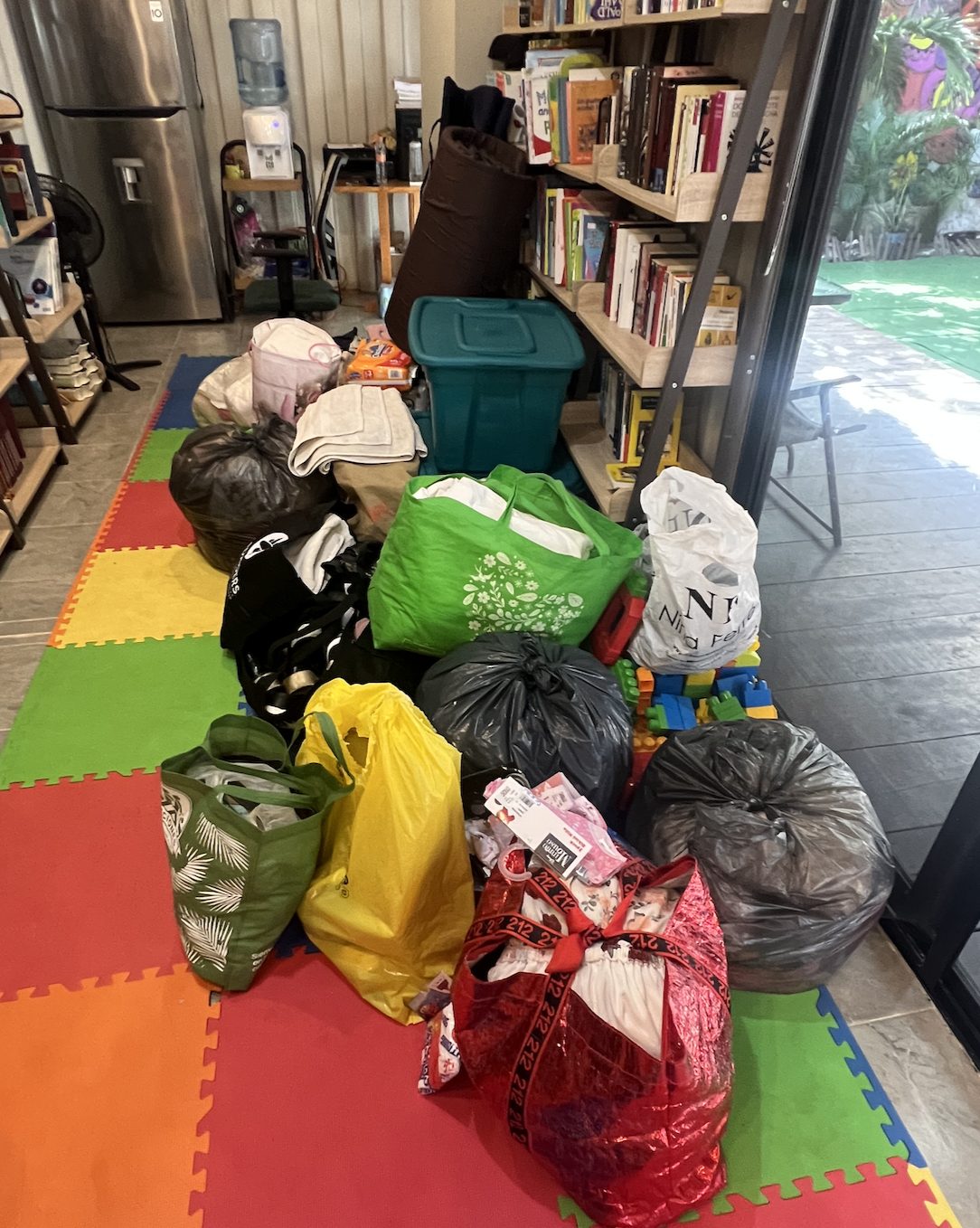 Clothes and children's items collected from the community